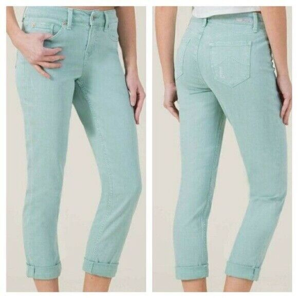 Level 99  Mid rise Lily Crop Rollup Jean Mint New - Picture 11 of 11